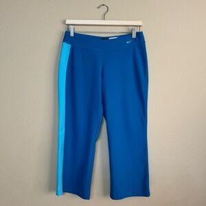 Nike pants women medium running capri striped blue